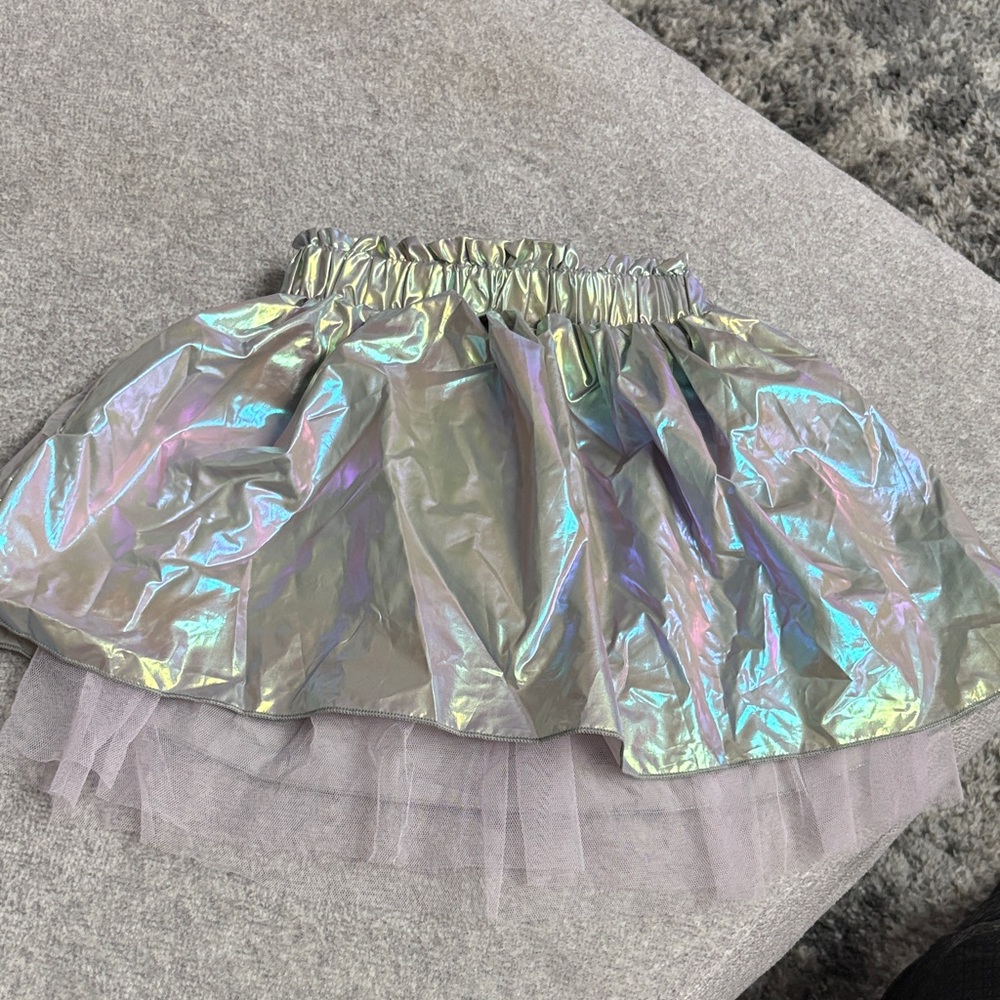 SHEIN Iridescent Silver Skirt for Kids